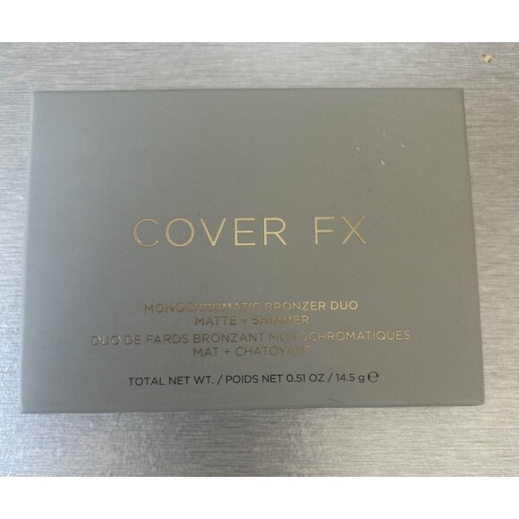 COVER FX MONOCHROMATIC BRONZER DUO MATTE & SHIMMER SUNKISSED BRONZE  0.51 OZ NEW - Picture 2 of 8
